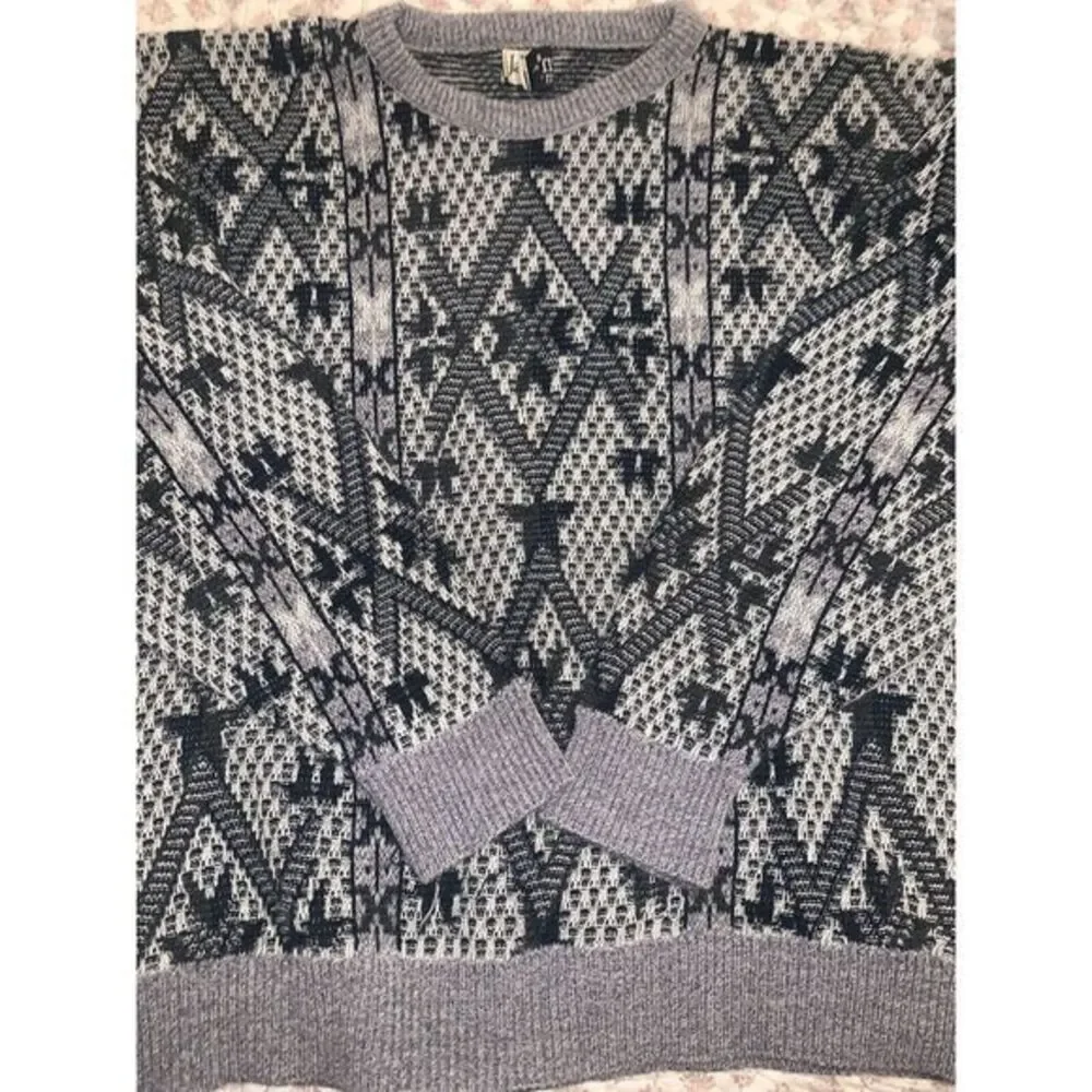 Men's Jantzen XL Acrylic Knit‎ Grey Sweater Grandpa Core 90s Retro Pullover